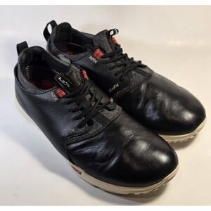 True Linkswear Men's Size 11 Black Leather Spikeless Golf Shoes